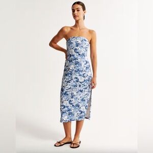 Abercrombie & Fitch Strapless Blue and White Dress